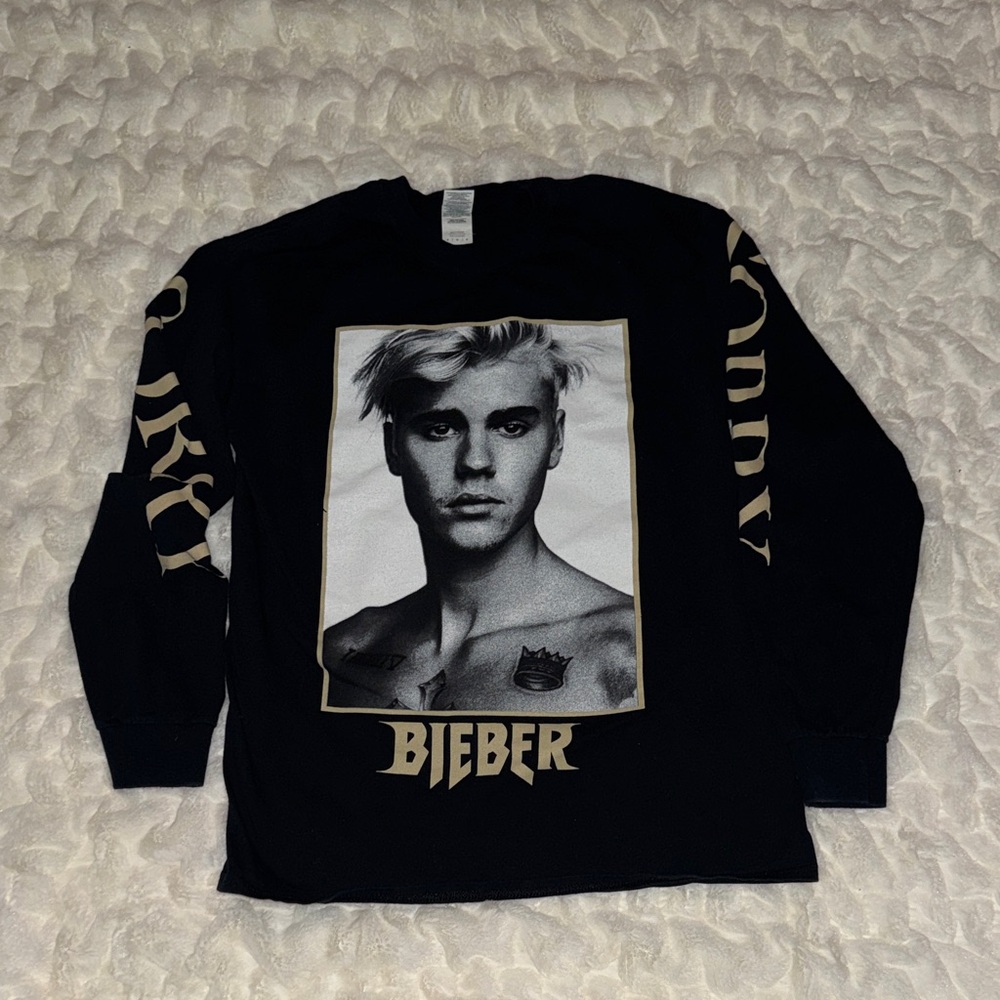 Justin Bieber SORRY Black Graphic Long Sleeve Tee